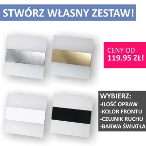 Q31 Zestaw lampek opraw schodowych z czujnikami ruchu