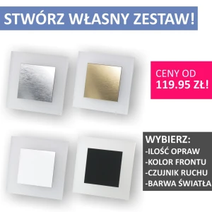 Q30 Zestaw lampek opraw schodowych z czujnikami ruchu